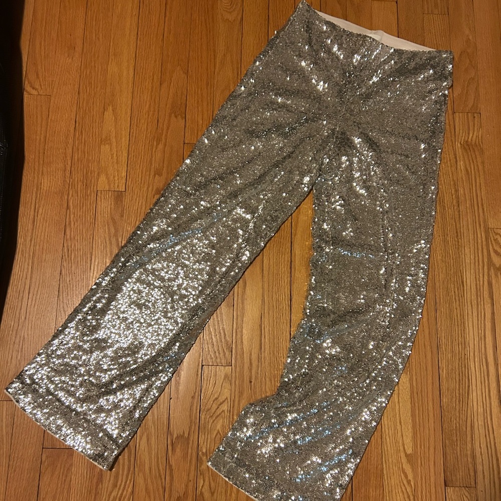 Platinum sequin pants
